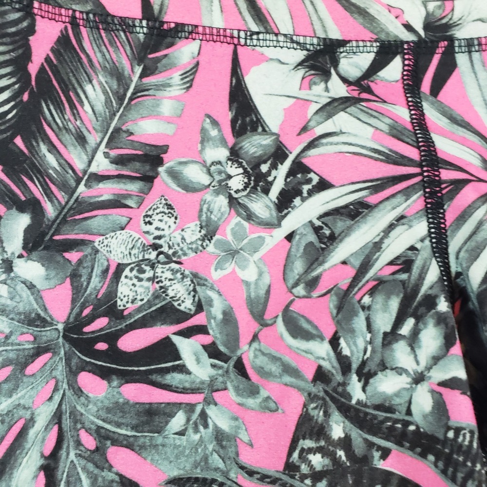 EVCR Tropical Leaf Print High‎ Waist Leggings Size L - Picture 5 of 6